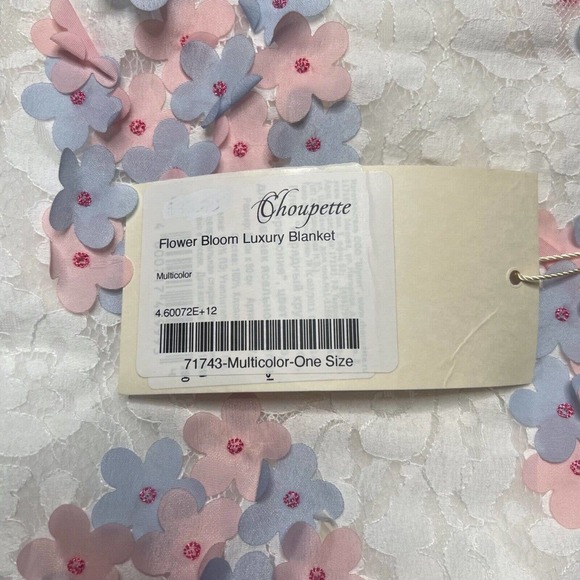 Luxury 100% Cotton Baby Blanket Blue Pink White French Choupette Double Sided - Picture 8 of 11